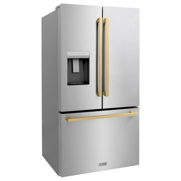 ZLINE 36" Standard Depth Refrigerator With Water, Stainless RSMZ-W-36-FCB