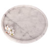 Decorative Round Marble Tray, White Matte