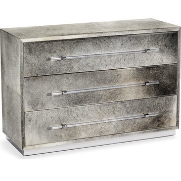Cassian Grand Chest - Natural Hide, Polished Nickel, Clear