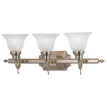 Livex Lighting - Livex Lighting 1283-01 French Regency - Three Light Bath Bar - Shade Included: YesFrench Regency Three Antique Brass White  *UL Approved: YES Energy Star Qualified: n/a ADA Certified: n/a  *Number of Lights: Lamp: 3-*Wattage:100w Medium Base bulb(s) *Bulb Included:No *Bulb Type:Medium Base *Finish Type:Antique Brass