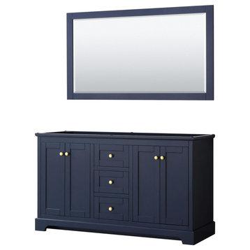 Wyndham Collection WCV232360DCXSXXM58 Avery 60" Double - Dark Blue / Brushed