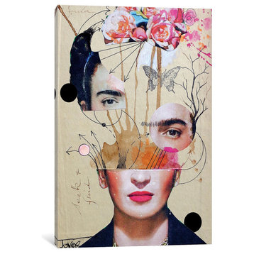 "Frida For Beginners" by Loui Jover, Canvas Print, 12"x8"