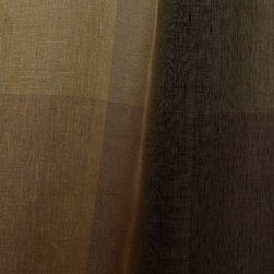Linen Sheer Plaid Drapery in Autumn - Drapery Fabric