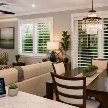 Plantation Shutters Florida | Living Room & Master Bedroom | Luxury Florida Home