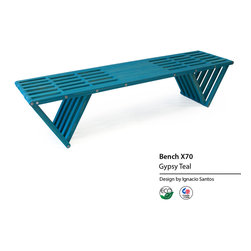 Backless solid Wood Modern Design Bench 70 by GloDea - Indoor Benches