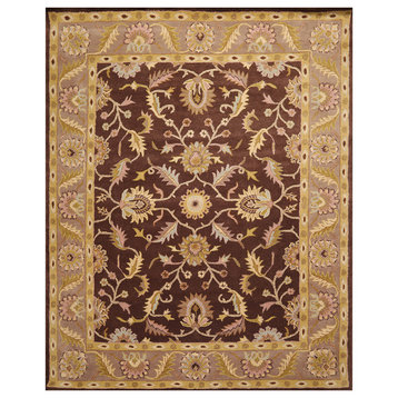 Brown Taupe Color Hand Tufted Persian Rug, 8'x10'