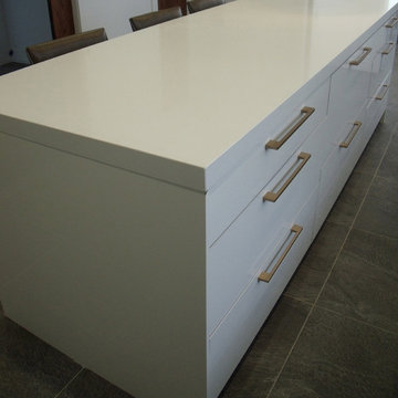 Jersey Shore Kitchen Remodel Contemporary Melamine Cabinets Quartz Countertops