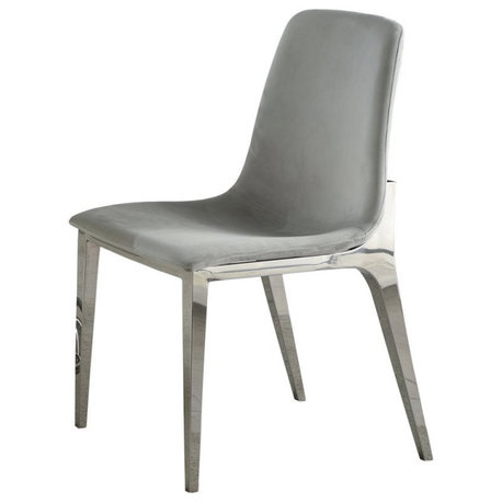 Coaster Irene Upholstered Velvet Dining Chairs in Gray