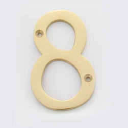 Solid Brass 4 Inch (100mm) Door Number 8 #2278 | Cool House Numbers - House Numbers