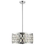 Z-Lite - Z-Lite 5 Light Chandelier, Chrome, 6010-20CH - Sleek and streamlined, this hanging ceiling light is dressed up with crystal accents. Clean lines in a bright chrome finish offer instant elevation.