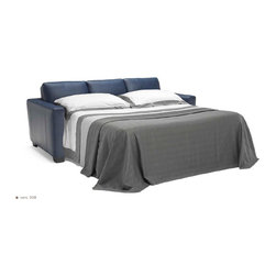 Natuzzi Editions Leather Sofa Bed with 60" Queen Mattress B735 - Sofas