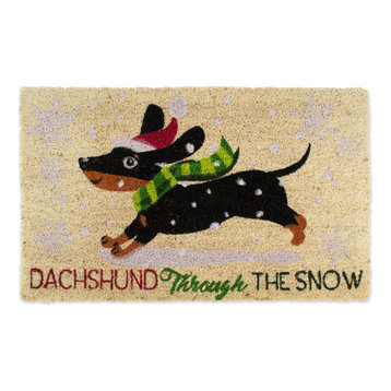 Dachshund Through The Snow Doormat, 18"x30"