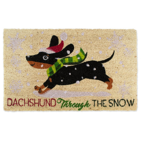 Dachshund Through The Snow Doormat, 18"x30"