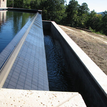 Infinity Edge Pool with Spa and Water Feature