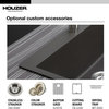 Houzer Quartztone 50/ 50Double Bowl Undermount Sink, Mocha