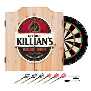 Budweiser Clydesdale Trademark Global Bristle Dartboard And Cabinet Set  (Darts Included)