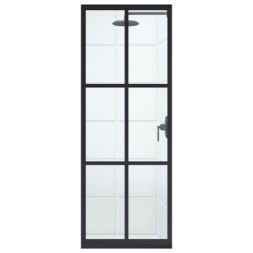 Coastal Shower Doors Shower Screen, Matte Black and Clear, 36"x75"