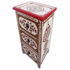 Moroccan Nightstand With 3-Drawers, Handpainted