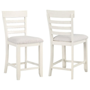 Hyland Off White Wood Counter Chair - Set of 2