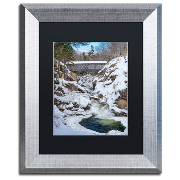 Michael Blanchette 'Snowy Chasm' Art, Silver Frame, Black Mat, 14x11