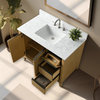 Bath Vanity, Sink, Engineered Marble Top, Natural Oak, 42"