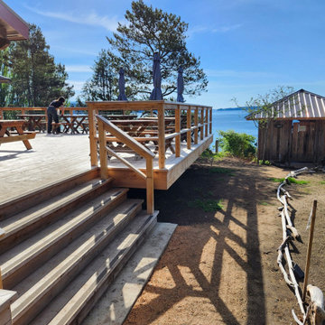 Black metal post cable railing project in Vancouver Island, British Columbia