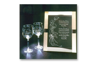 personalized & special etched toasting flutes