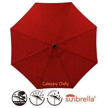 9' Round Universal Sunbrella Replacement Canopy, Jockey Red