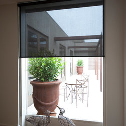 Black screen roller blind manufacturered by BQ Design - Roller Shades