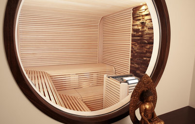 Puristische Sauna mit asiatischem Flair in einem Nürnberger Wohnhaus