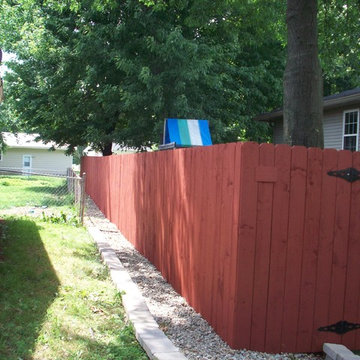 New fence solid stain application after pic