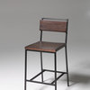 Olympia Wood and Metal Stool, Black Cherry and Matte Black, 26"