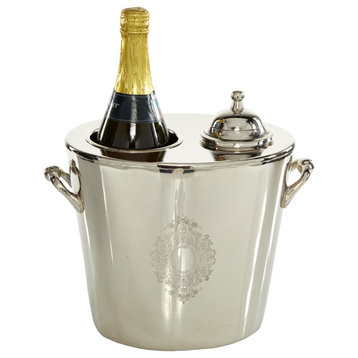 Silver Metal Traditional Wine Holder Cooler, 10" x 11" x 7"