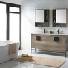 Modern Grey Bathroom Vanity Set, Black Matte Hardware, Marbel Top