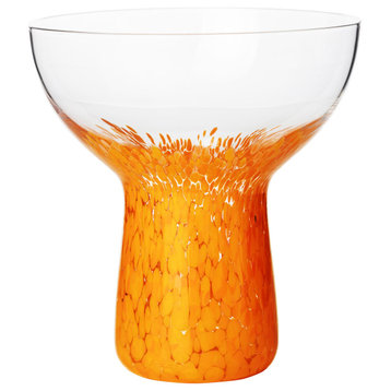 Dottie Clear Orange Dots Cocktail Glass, Set of 4