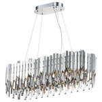 Maxim Lighting - Paramount 12-Light LED Chandelier - An exquisite collection featuring V-shaped stainless panels that trace a drum shade along cascading rows of Beveled Crystal prisms. The crystal shimmers under the light of replaceable LED reflector lamps. This updated crystal design will be at home in anywhere from traditional to contemporary settings.