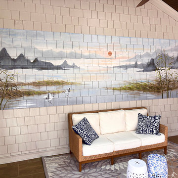 Asian-Inspired Yoga Sunroom Mural