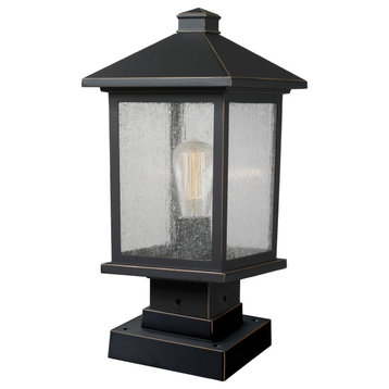 Portland Collection 1 Light Outdoor Pier Mount Light in Oil Rubbed Bronze Finish