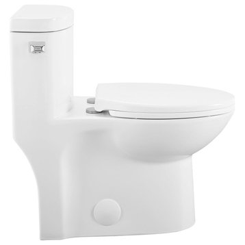 Sublime 1-Piece Elongated Left Side Flush Handle Toilet 1.28 gpf