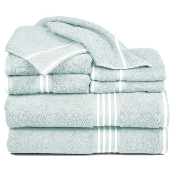Lavish Home Rio 8-Piece Cotton Towel Set, Seafoam