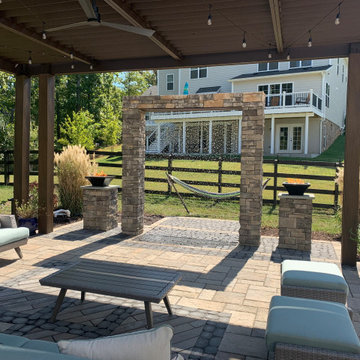 Patio with Water feature, Techo bloc and Trex producs