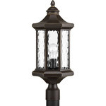 Progress Lighting - Progress Lighting Edition 1-Light Post Lantern, Antique Bronze, Water - P6429-20 - The one-light post lantern in the Edition collection features distinctive hexagonal shape for classic styling. Clear water glass elements are accented by a Antique Bronze finish. Die-cast aluminum construction with a powder coat finish makes this a durable style for updating a home's curb appeal. Fits 3" post.