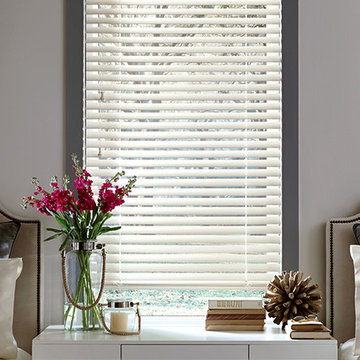 WHITE WOOD BLINDS Hunter Douglas Parkland Wood Blinds - Bedroom Ideas