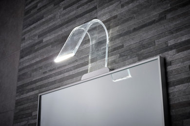 Cascade - Curved Acrylic LED Over Mirror Light