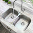 32"L x 19"W Stainless Steel Double Basin Dual mount Kitchen Sink with Strainers