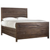 Tempton 4PC Cal King Platform Bed, Nightstand, Dresser, Mirror Set Coffee