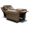 Valencia 100% Top Grain Hand Antiqued Leather Traditional Recliner, Taupe
