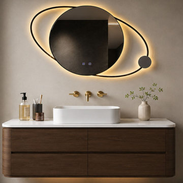 Custom Bahtoom Vanity and LED Mirror