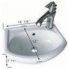 White Small Bathroom Wall Mount Sink Rounded Space Saving