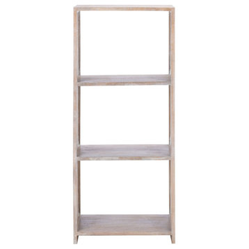 Manolo 3 Shelf Etagere/ Bookcase Grey/ Whitewash